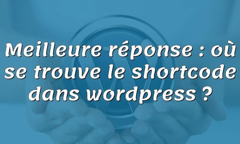 Meilleure réponse : où se trouve le shortcode dans wordpress ?